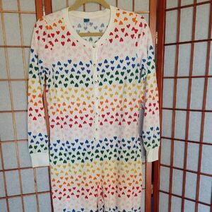 White Rainbow Heart One-Piece Pajama By Old Navy